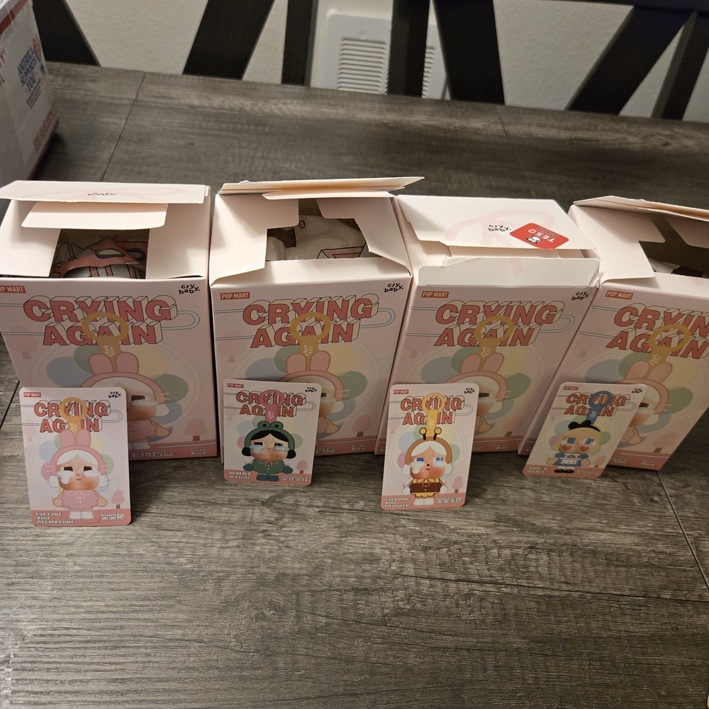 POP MART Crybaby Crying Again Series Blind Box Confirmed Plush Figure (4 Boxes)